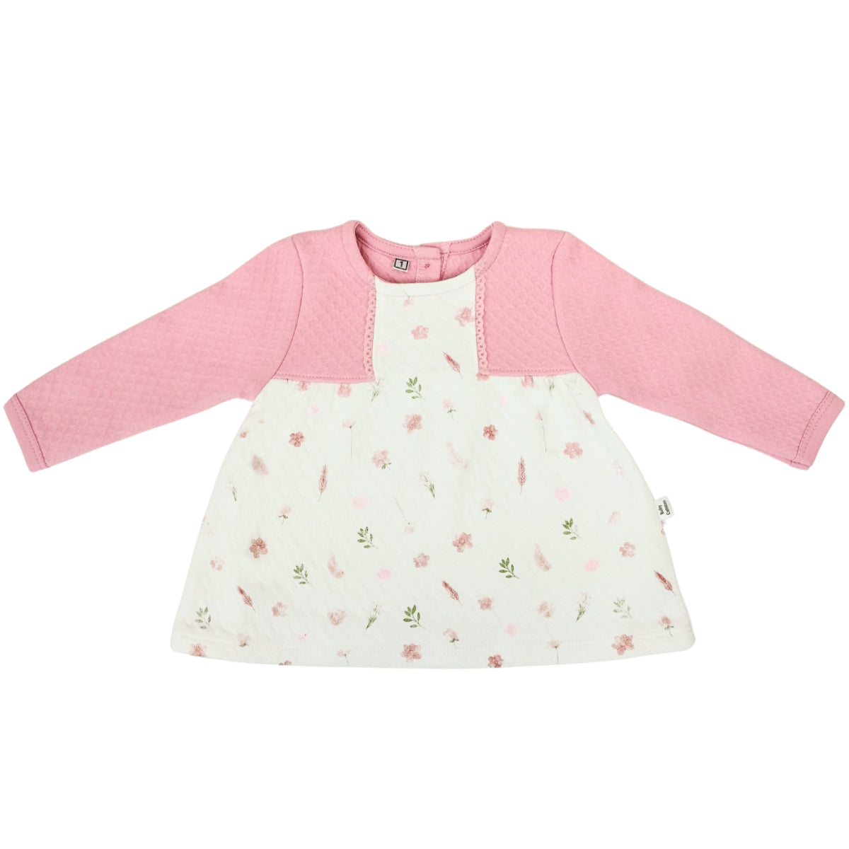 Conjunto Vestido bebé Niña - 3 piezas - Flores - Rosado