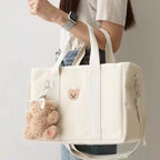 Bolso Pañalera Osito - Crema