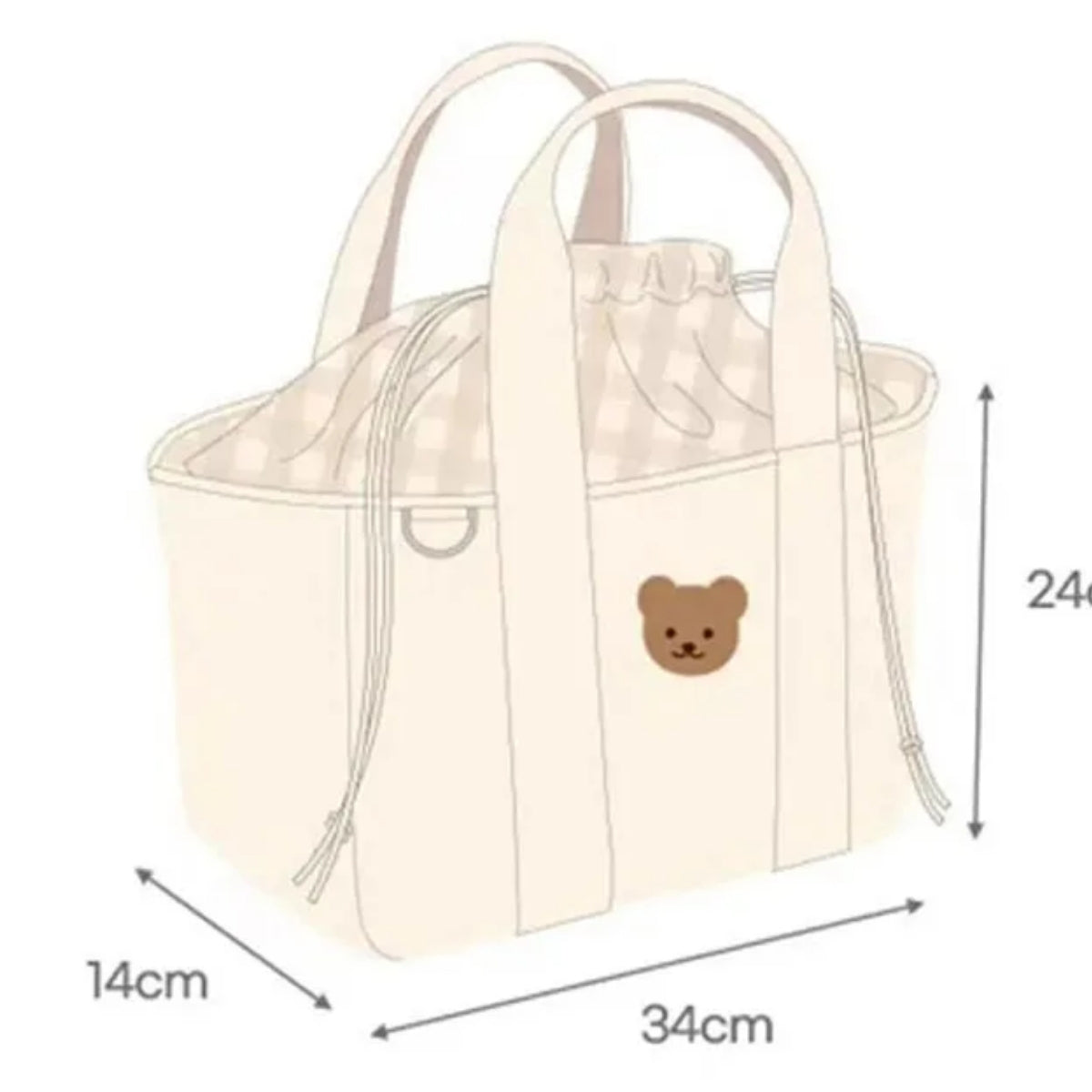 Bolso Pañalera Osito - Crema