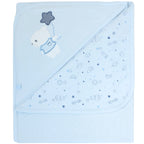 Manta bebé punto ingles - Oso - Celeste S2261