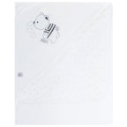 Manta bebé punto ingles - Oso - Blanco S2262