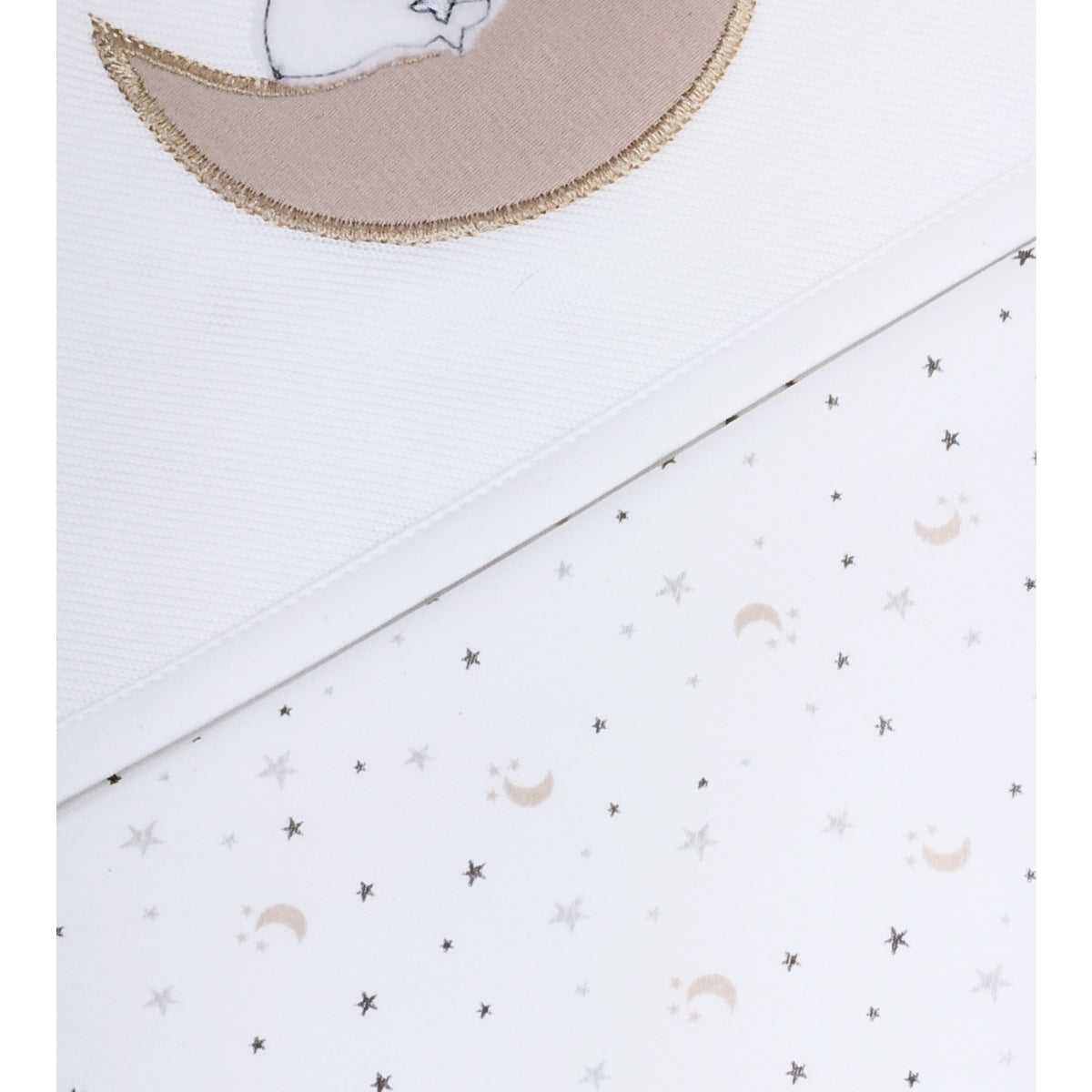 Manta bebé punto ingles - Oso - Blanco S2263