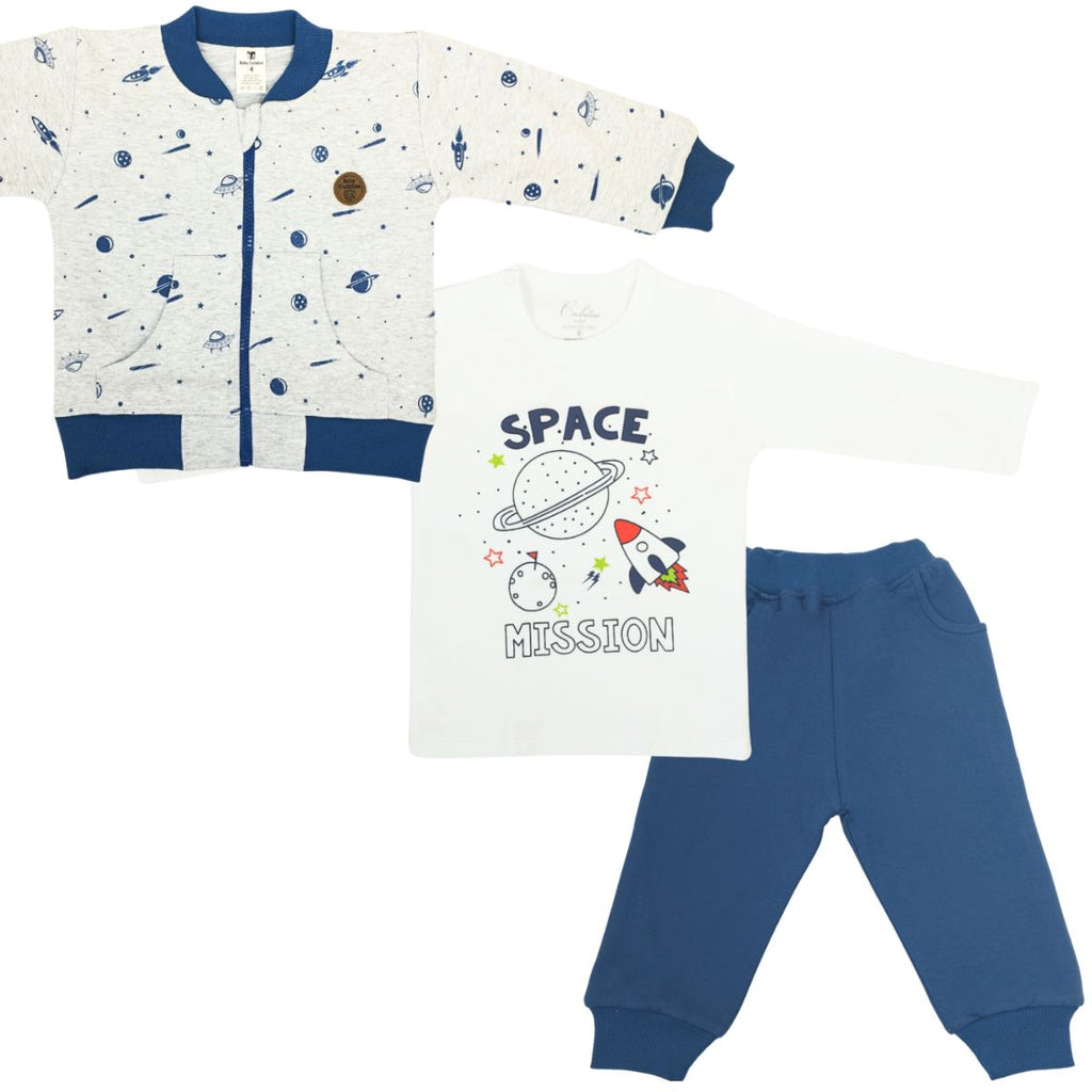 Conjunto Franela reactiva - 3 piezas - Space - Azul