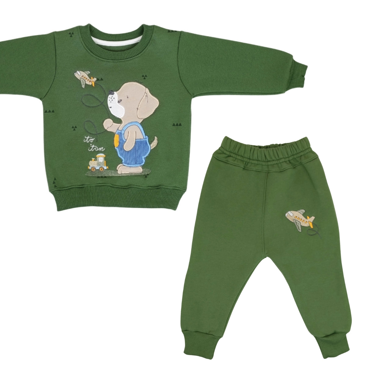 Conjunto Franela reactiva - 2 piezas - Perrito - Verde