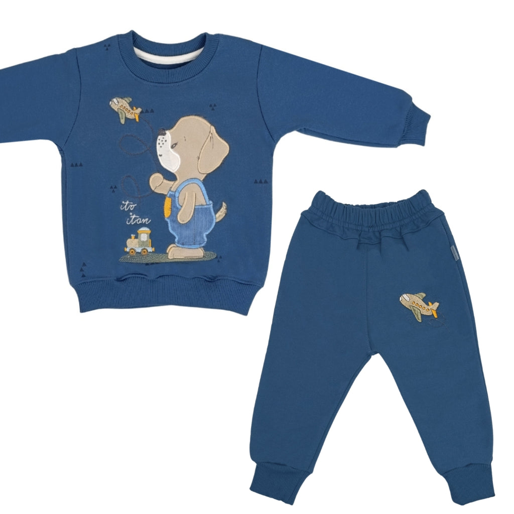 Conjunto Franela reactiva - 2 piezas - Perrito - Azul