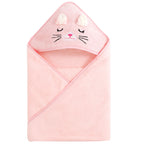 Toalla baño bebé - Gatita - Coral Claro