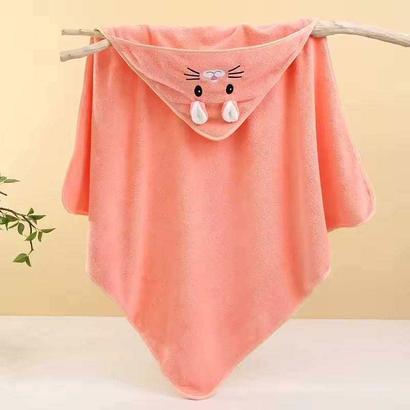 Toalla baño bebé - Gatita - Coral