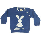 Conjunto bebé Hilo Conejo 4 piezas - Azul-Blanco - T2