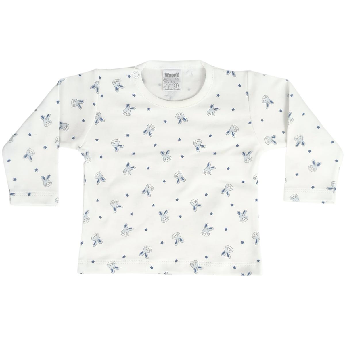 Conjunto bebé Hilo Conejo 4 piezas - Azul-Blanco - T2