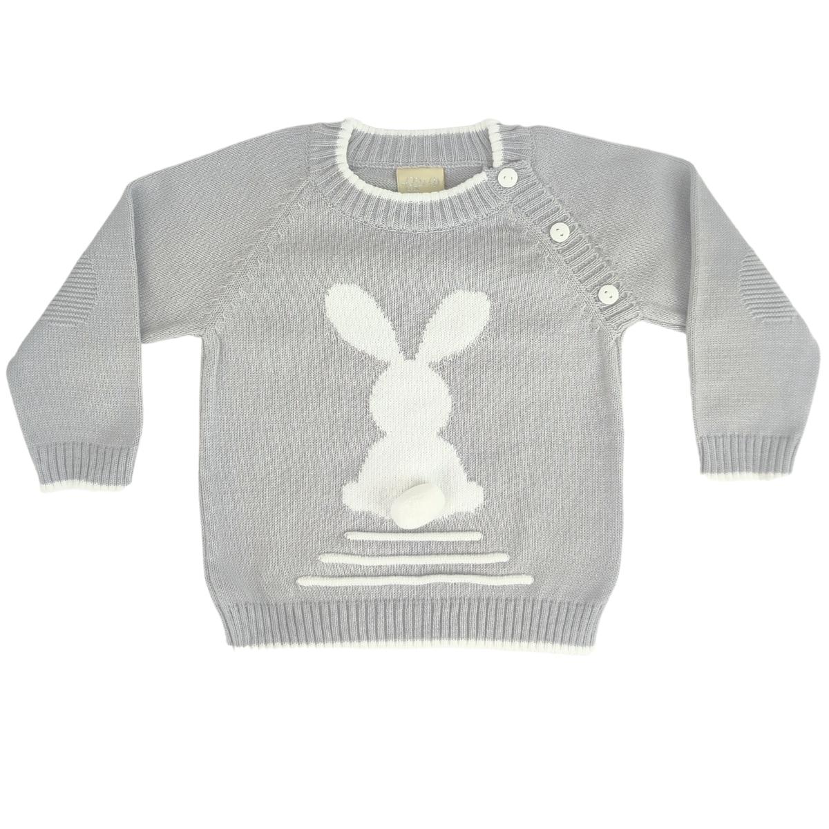 Conjunto bebé Hilo Conejo 4 piezas - Plomo-Blanco - T2