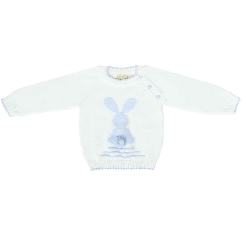 Conjunto bebé Hilo Conejo 4 piezas - Blanco Celeste - T1