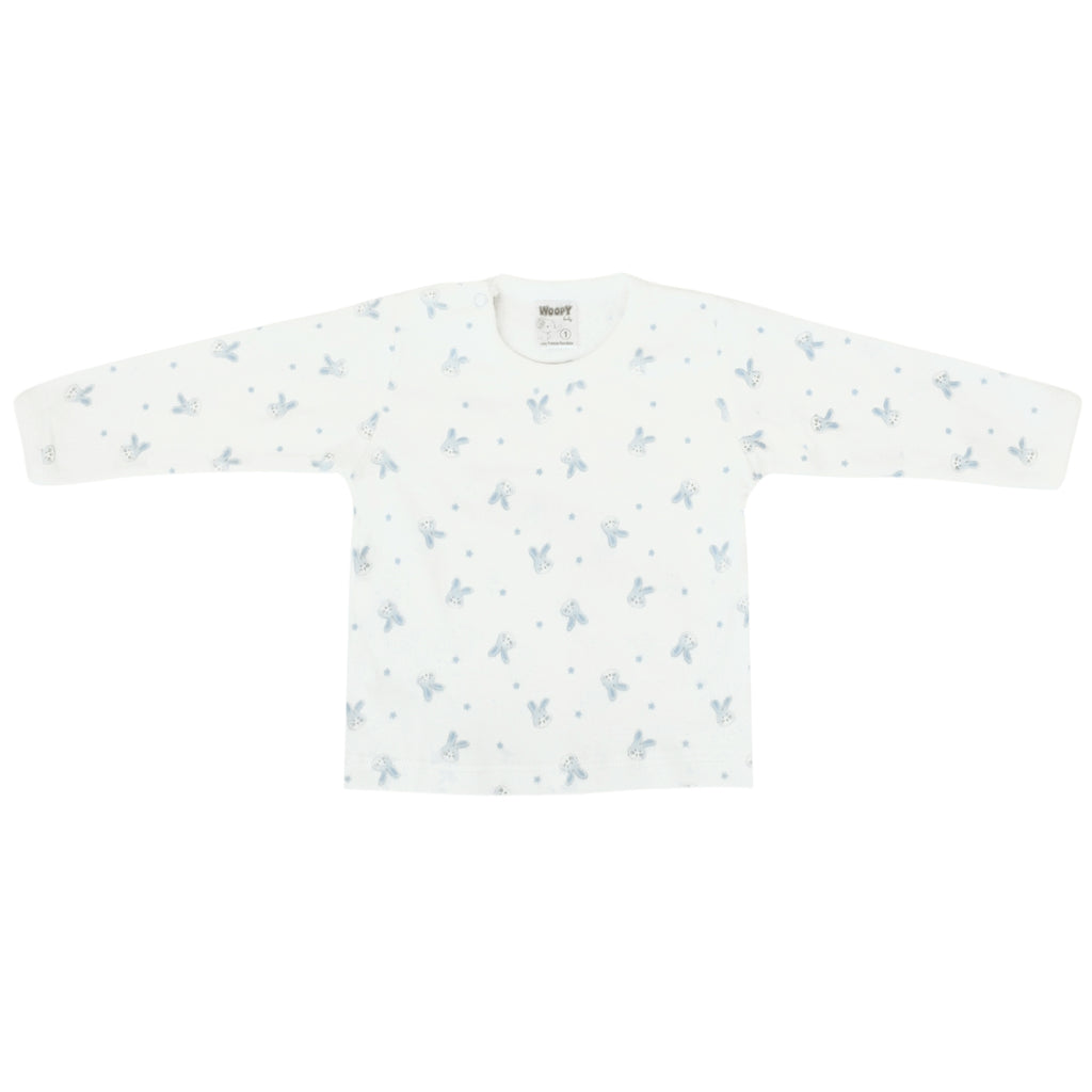 Conjunto bebé Hilo Conejo 4 piezas - Blanco Celeste - T2