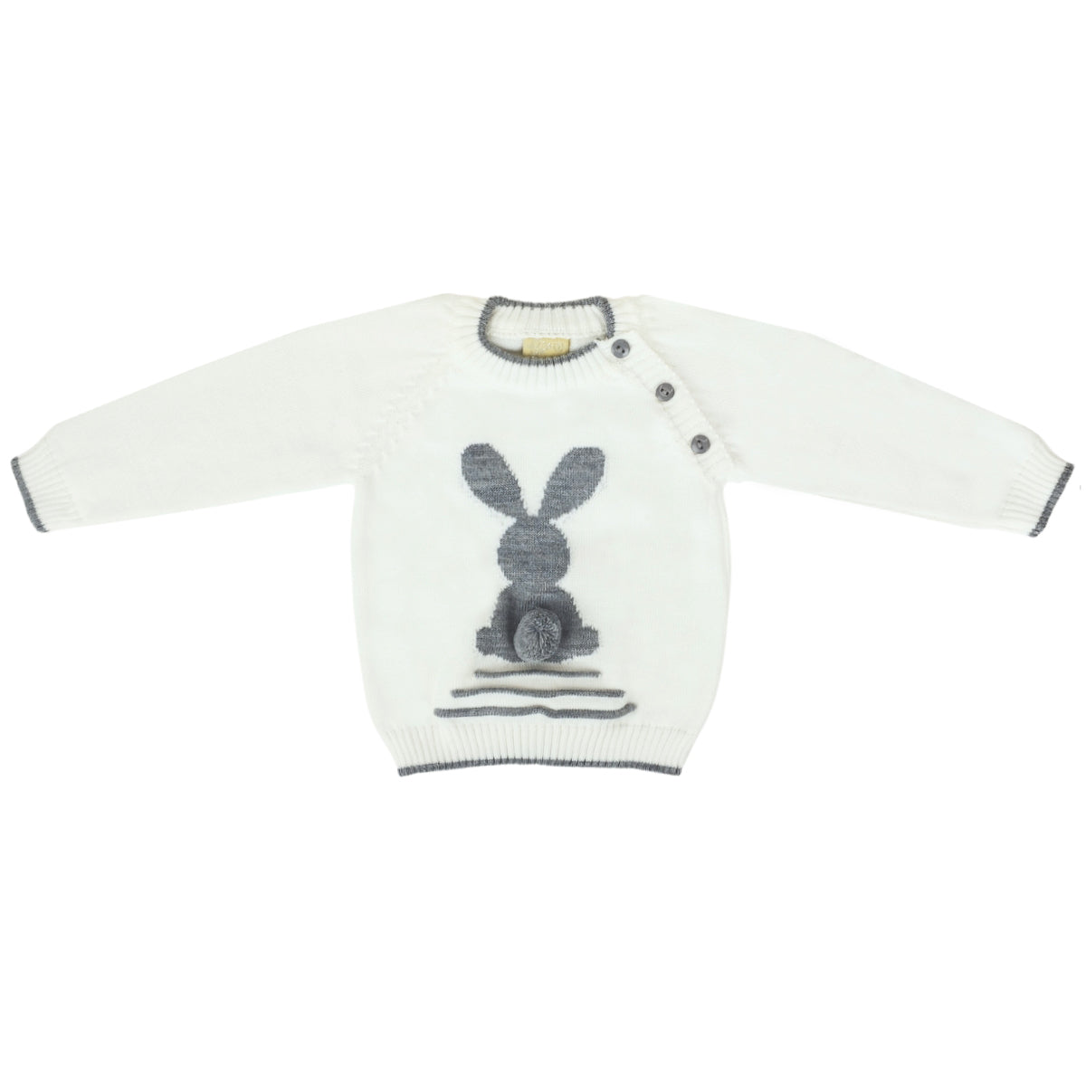 Conjunto bebé Hilo Conejo 4 piezas - Blanco Plomo - T1