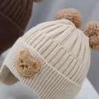 Gorro de Bebé con Orejitas de Oso | 3-36 Meses | Crema