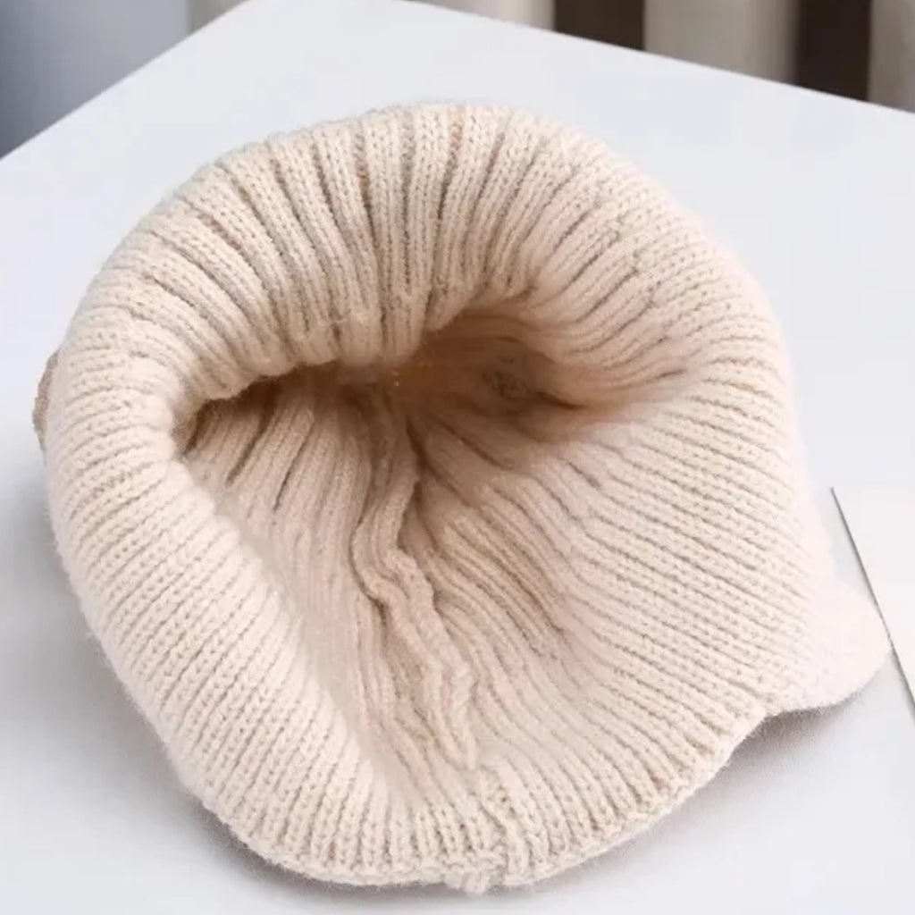 Gorro de Bebé con Orejitas de Oso | 3-36 Meses | Crema