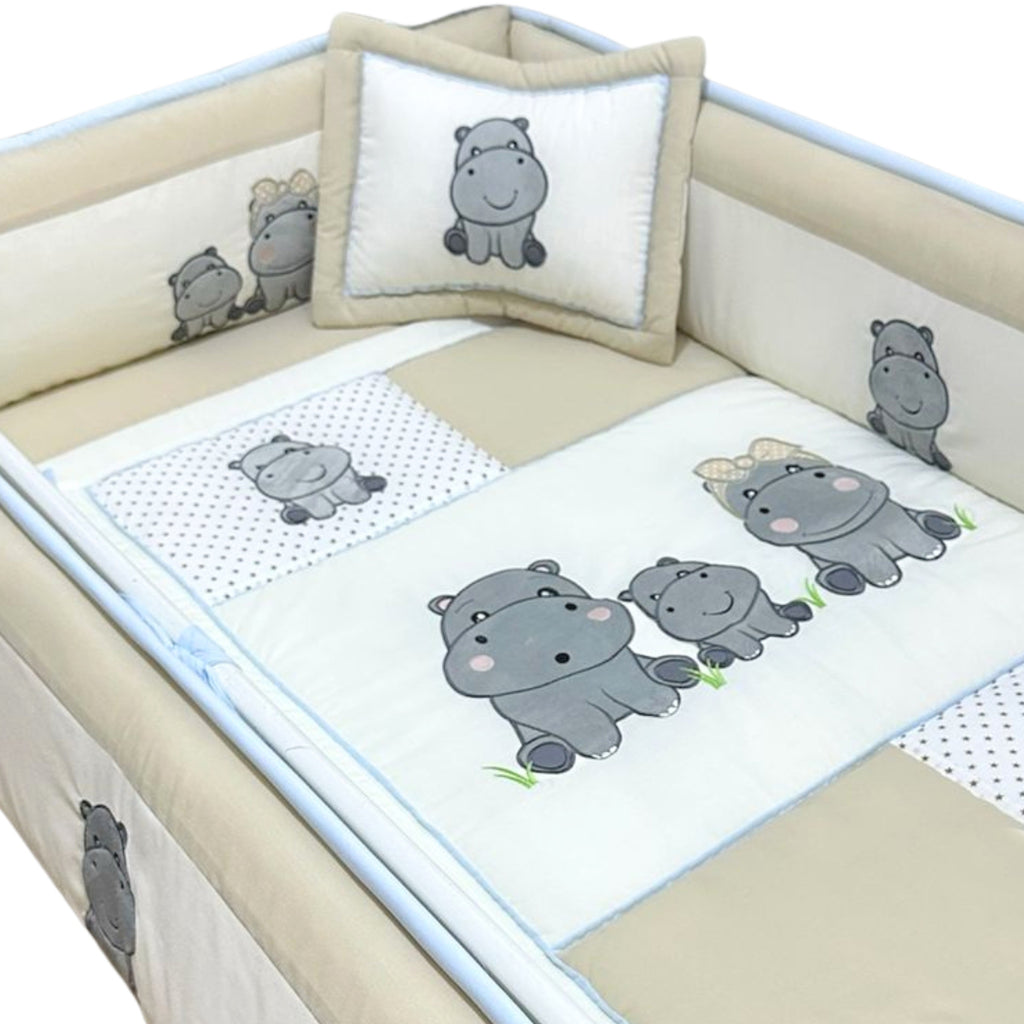 Set de Cuna y 4 protectores - Prestige - Los hipopótamos 2314
