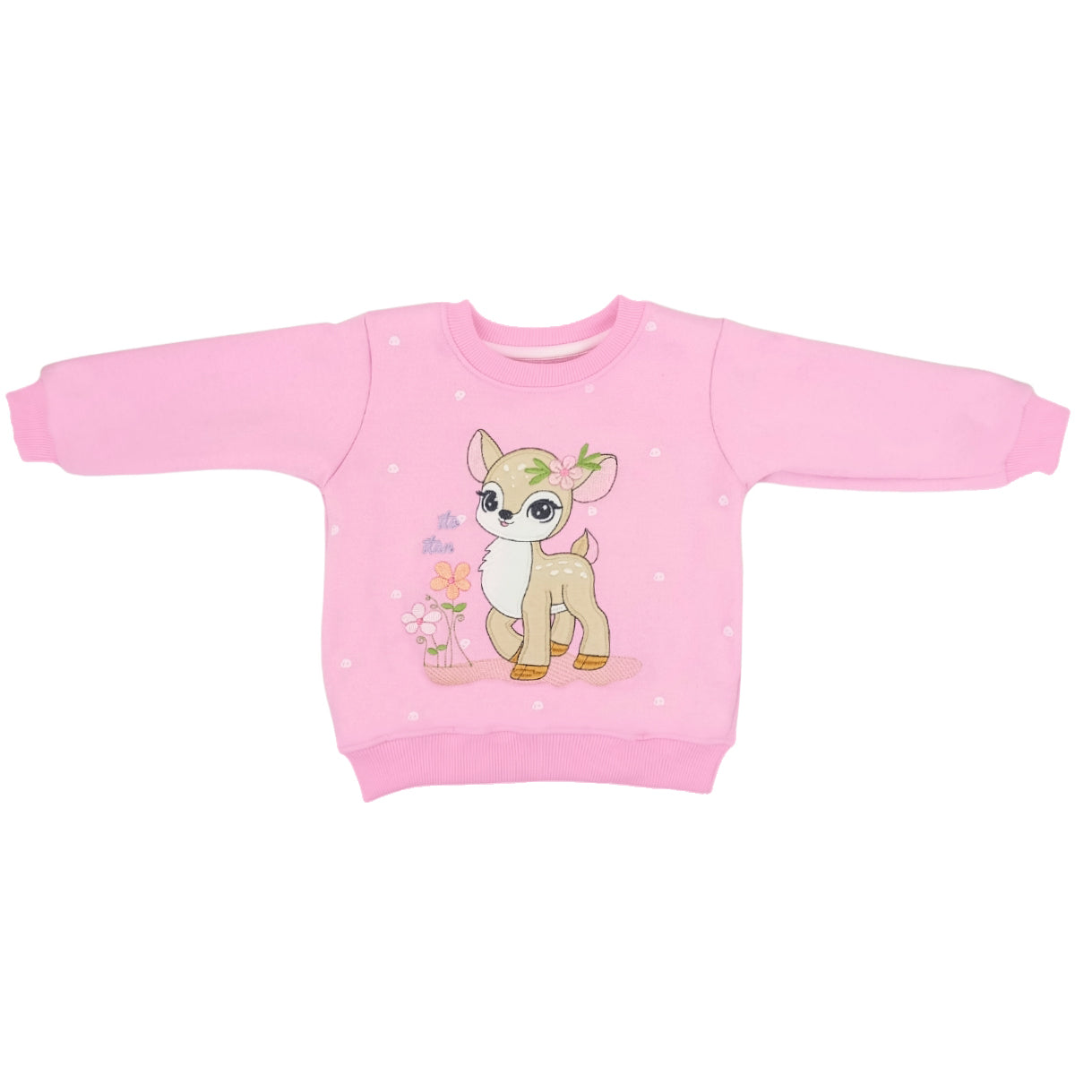 Conjunto Franela reactiva - 2 piezas - Bambi - Rosado