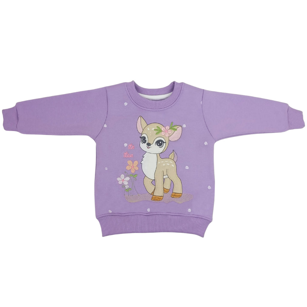 Conjunto Franela reactiva - 2 piezas - Bambi - Morado