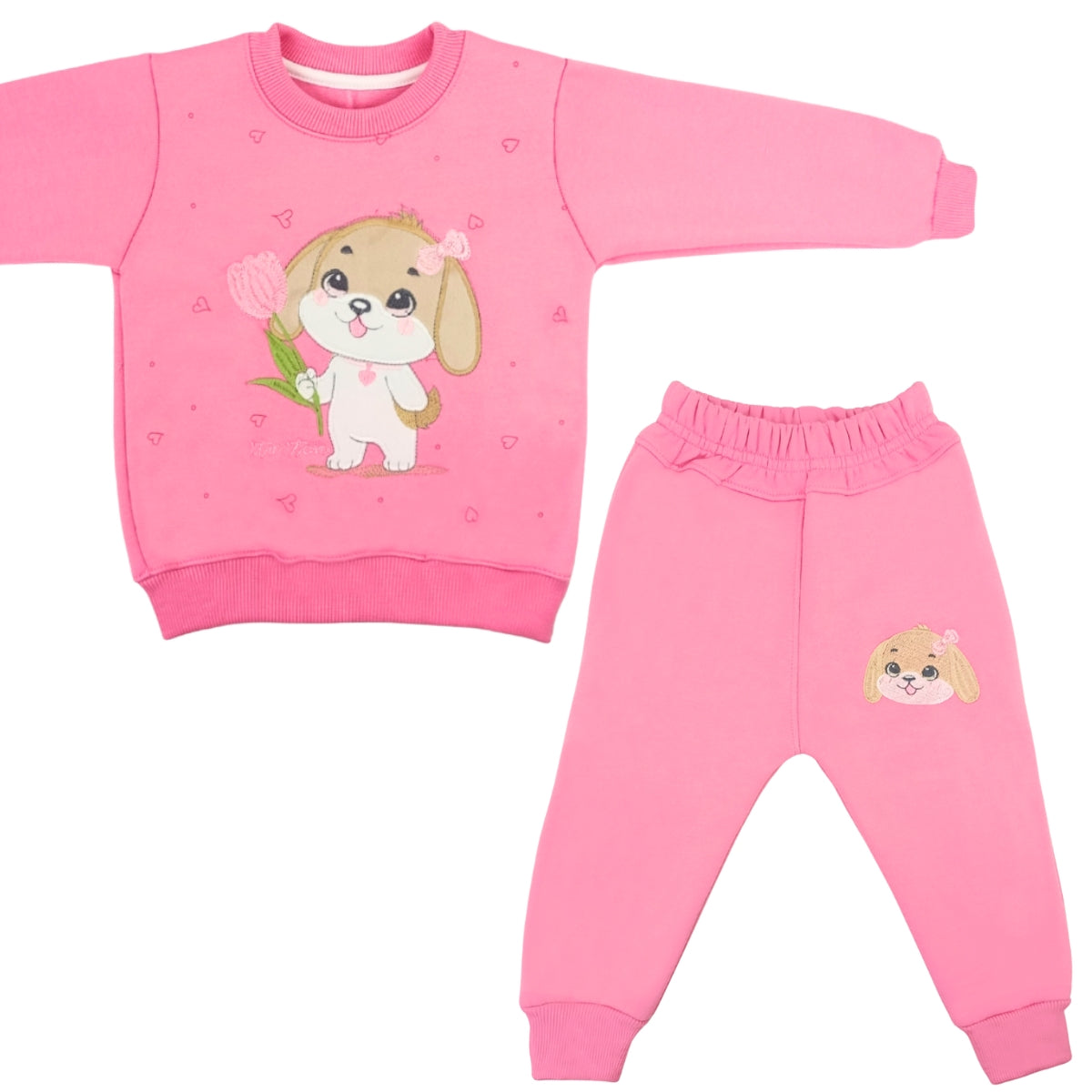 Conjunto Franela reactiva - 2 piezas - Perrita - Chicle