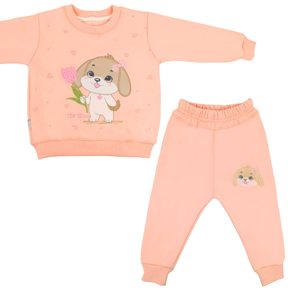 Conjunto Franela reactiva - 2 piezas - Perrita - Melon