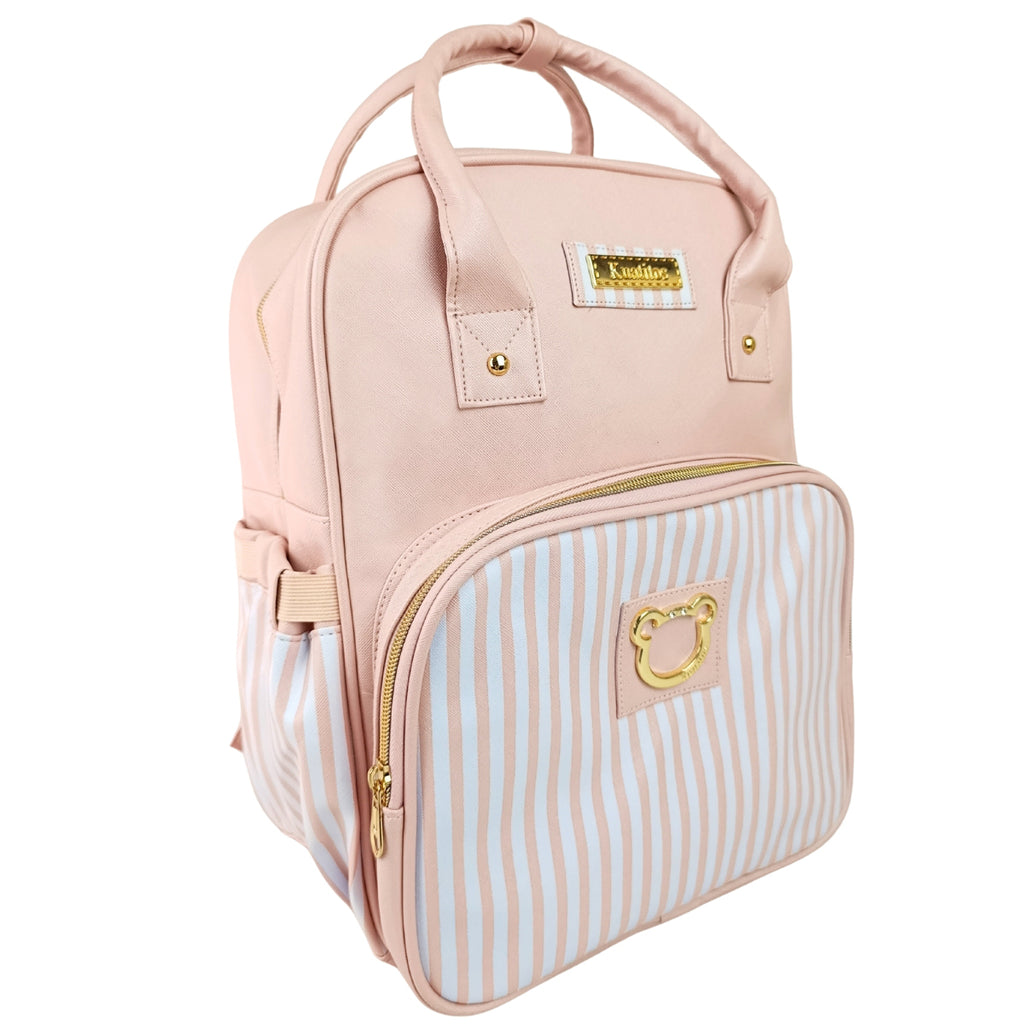 Mochila Pañalera - Rayas - Rosado