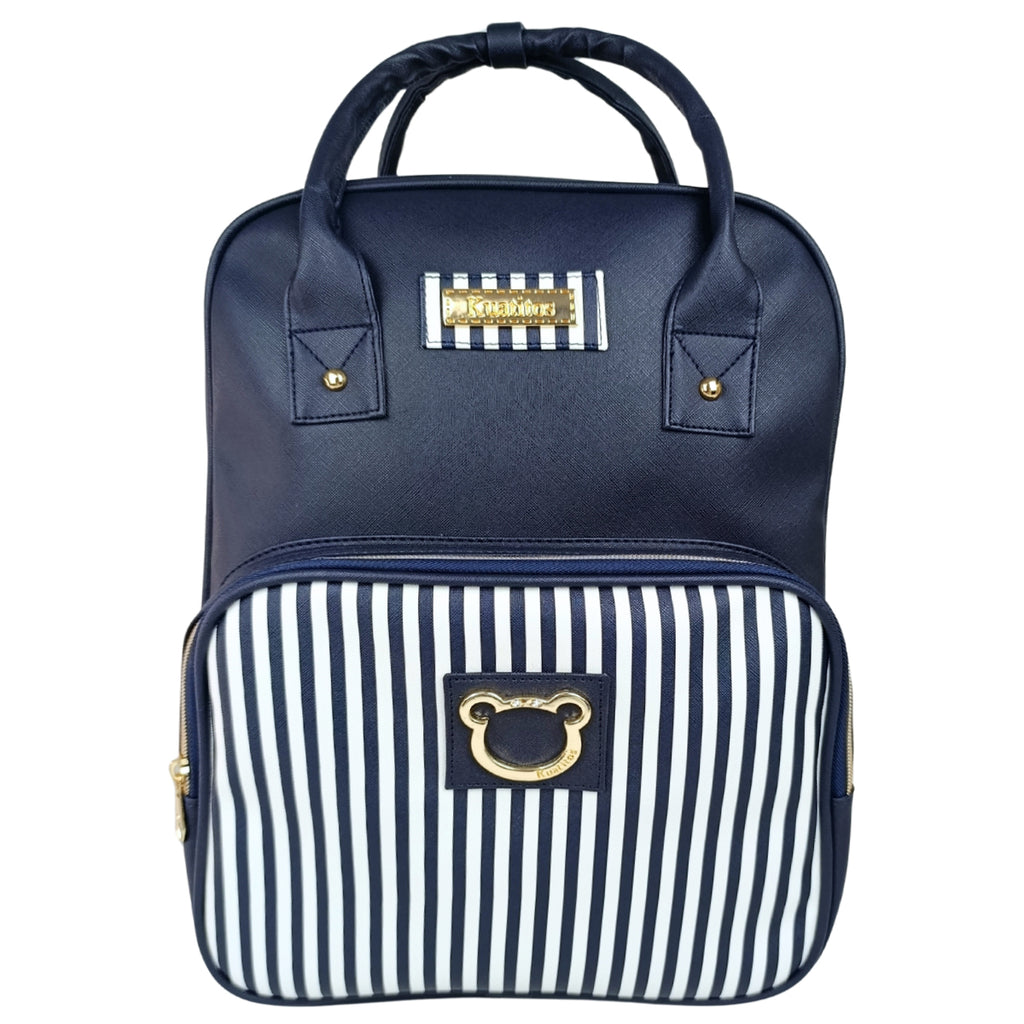 Mochila Pañalera - Rayas - Marino