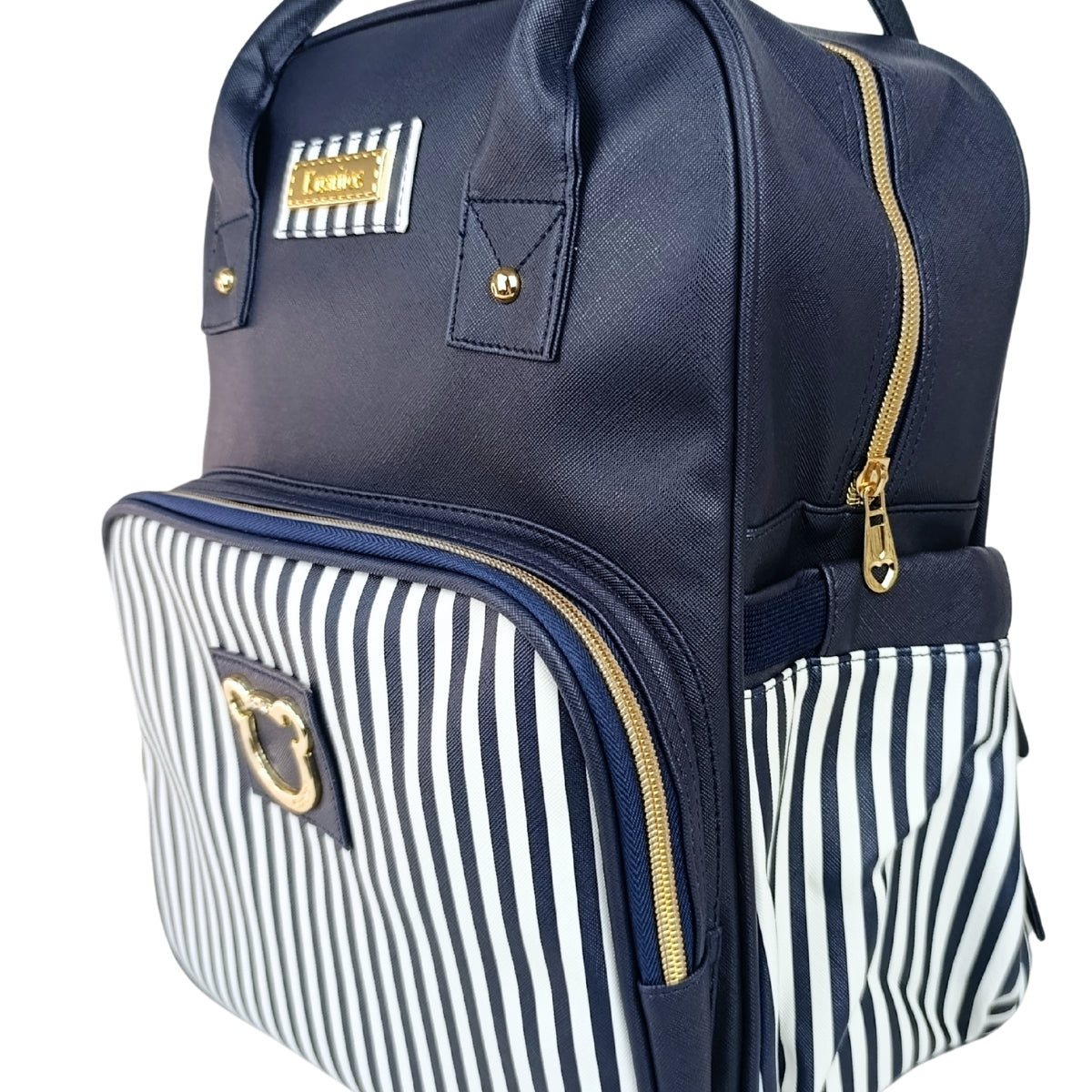 Mochila Pañalera - Rayas - Marino