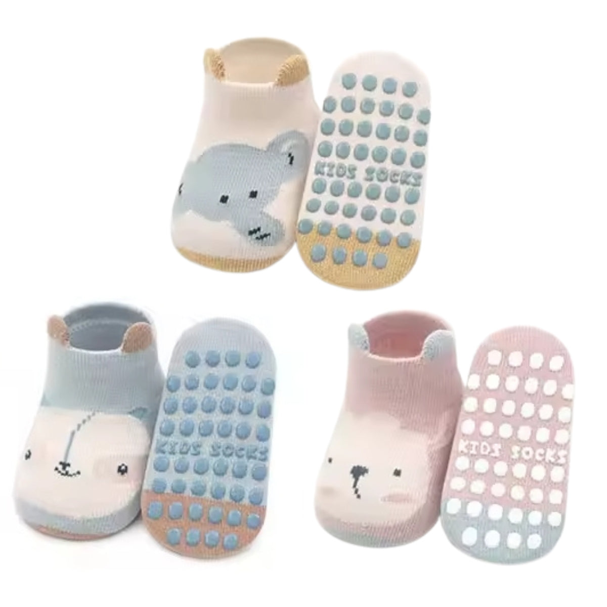 Pack 3 Pares de Calcetines Antideslizantes para Bebé Nina S2329