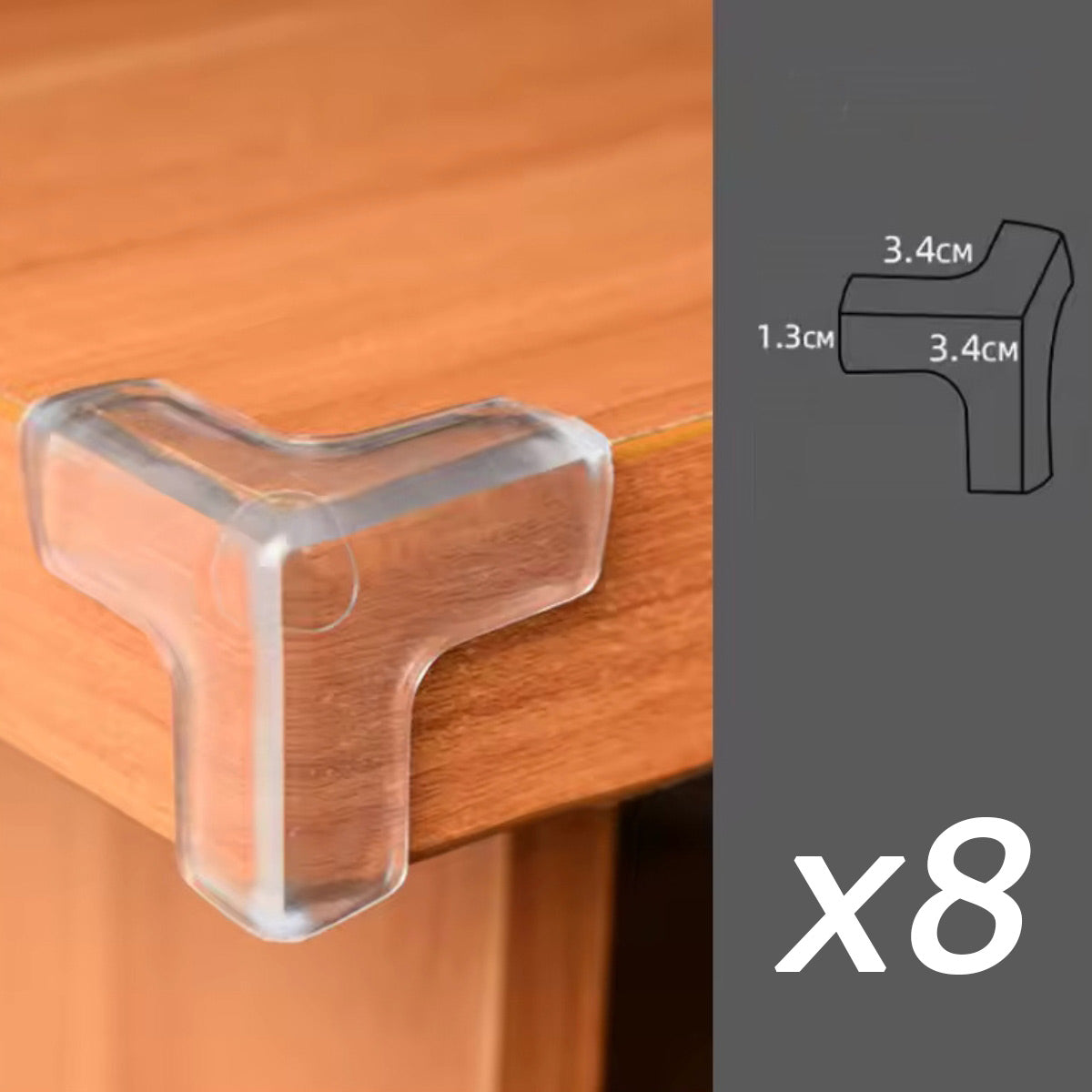 Protector de Esquinas Bebes para Muebles Forma de T - 8x