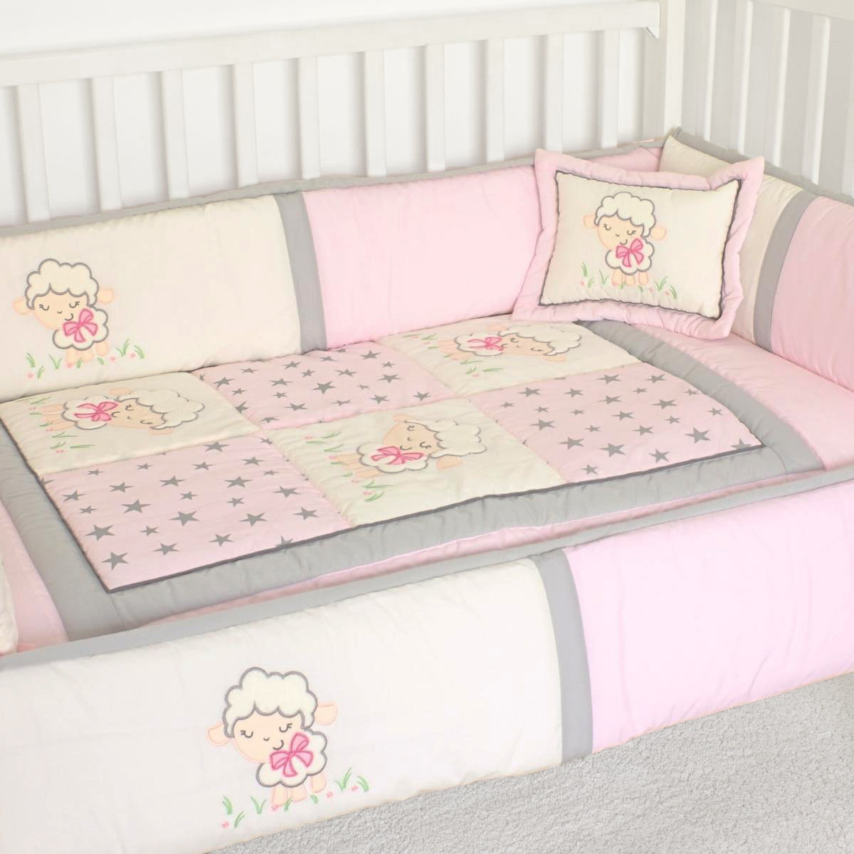 Set de Cuna y 4 protectores - Prestige - Ovejita juguetona