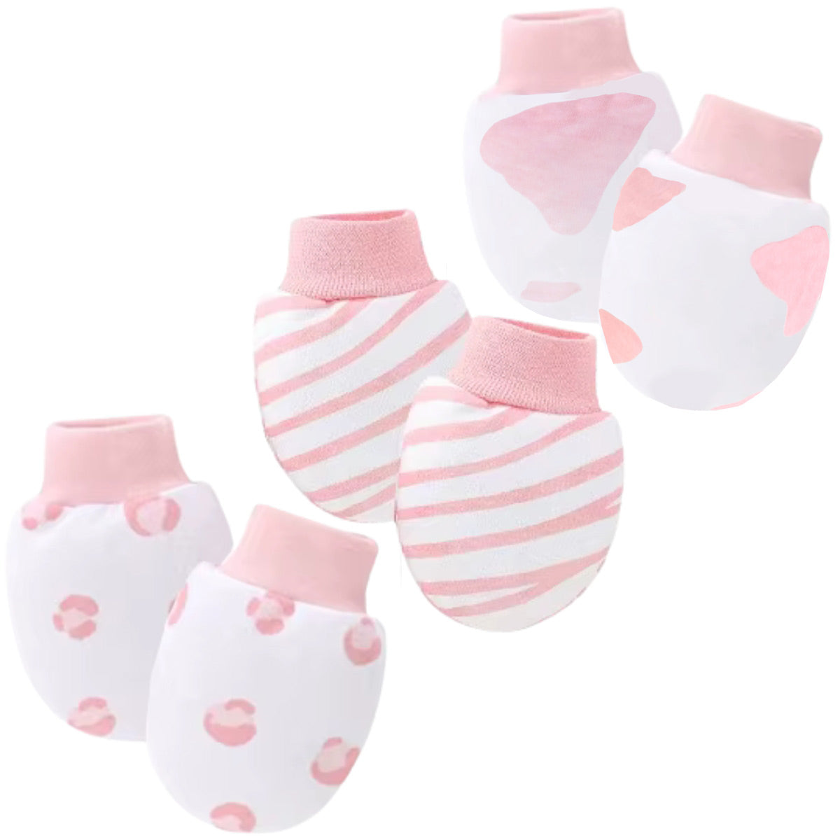 Pack x3 Mitones Antirrasguños para Bebé Niña S2357