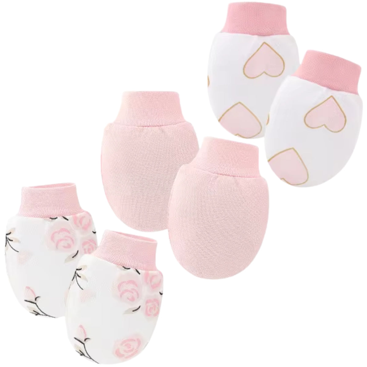 Pack x3 Mitones Antirrasguños para Bebé Niña S2358