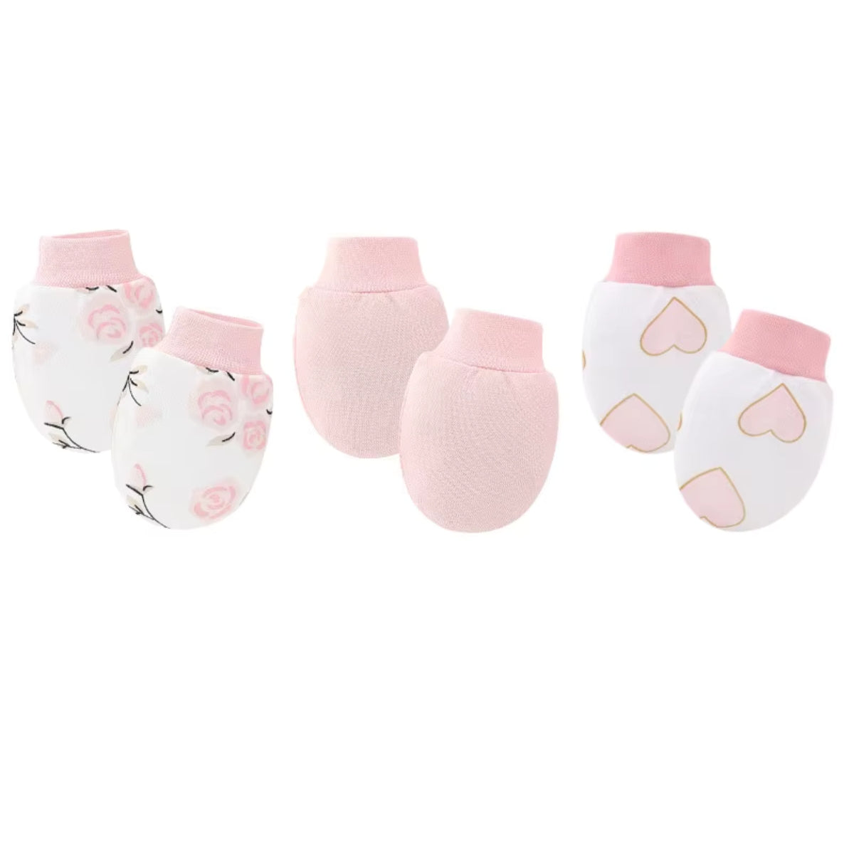 Pack x3 Mitones Antirrasguños para Bebé Niña S2358