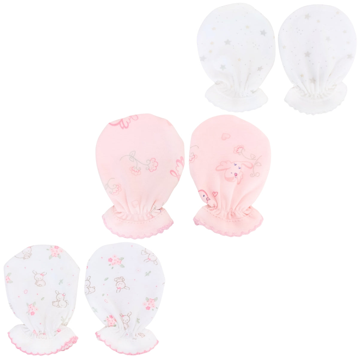 Pack 3 Mitones Bebé Niña S2386