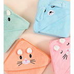 Toalla baño bebé - Elefante Verde agua