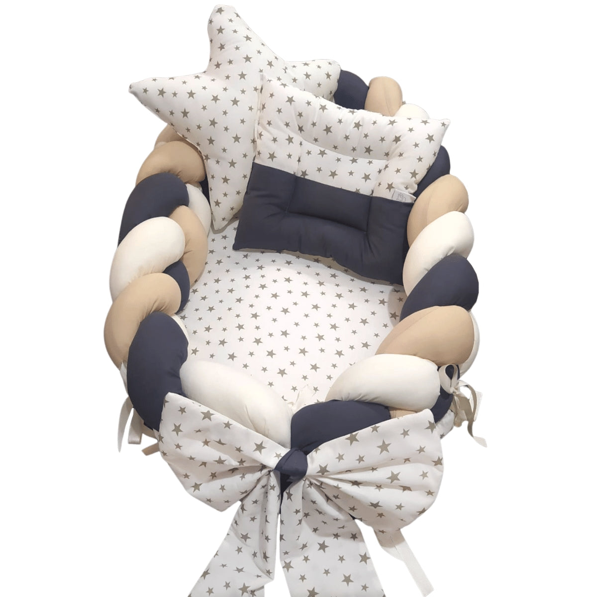 Nido Colecho Trenzado Estrella - Negro Dorado