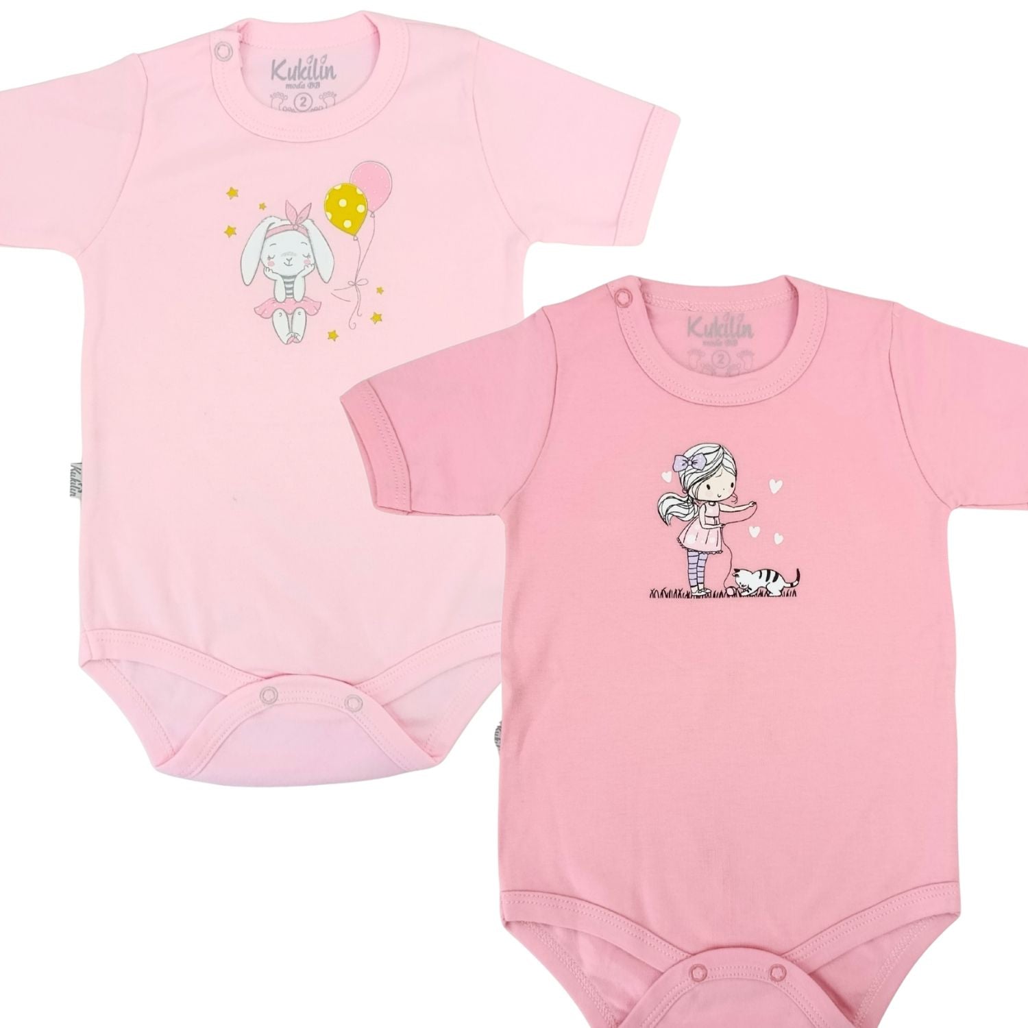 Pack de 2 Bodys de Bebé Manga Corta - N7
