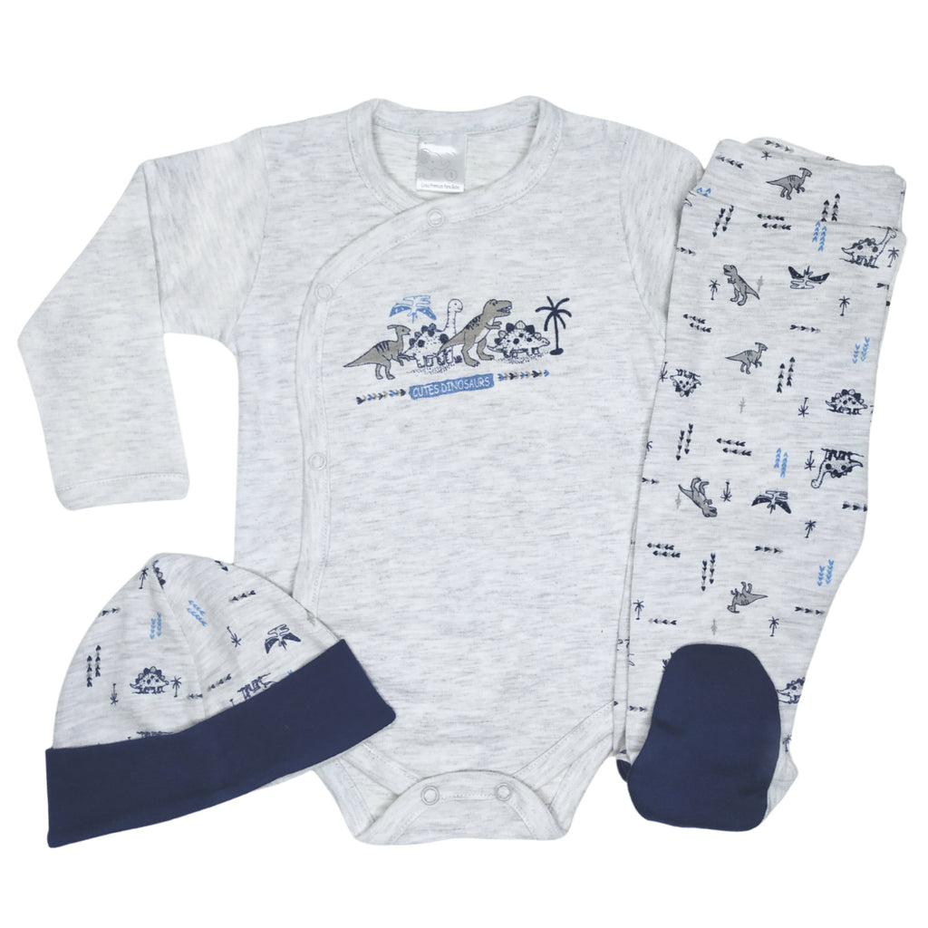 Ajuar bebé Gris Dinos - GGA
