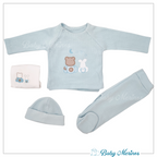Conjunto Bebe - punto ingles - Amigos duo - Celeste