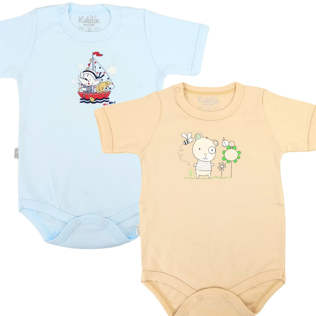 Pack de 2 Bodys de Bebé Manga Corta - N8