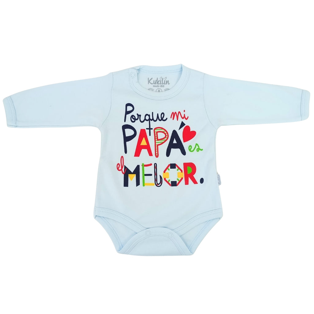 Body Bebé Manga Larga - Porque mi papa es el mejor - N91