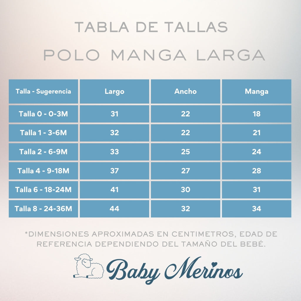 Polo Bebé Manga Larga en Algodón - N187