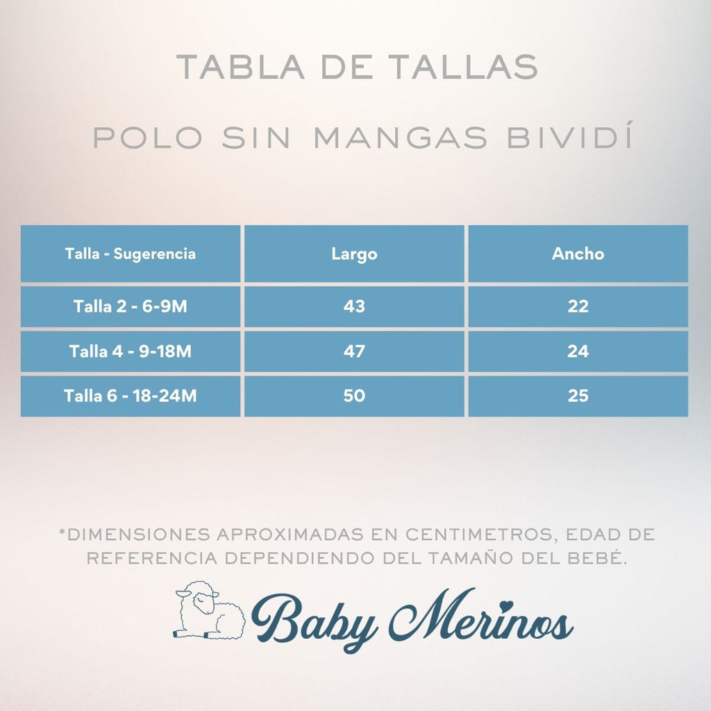 Polo Sin Mangas Bividí de Bebe - N79